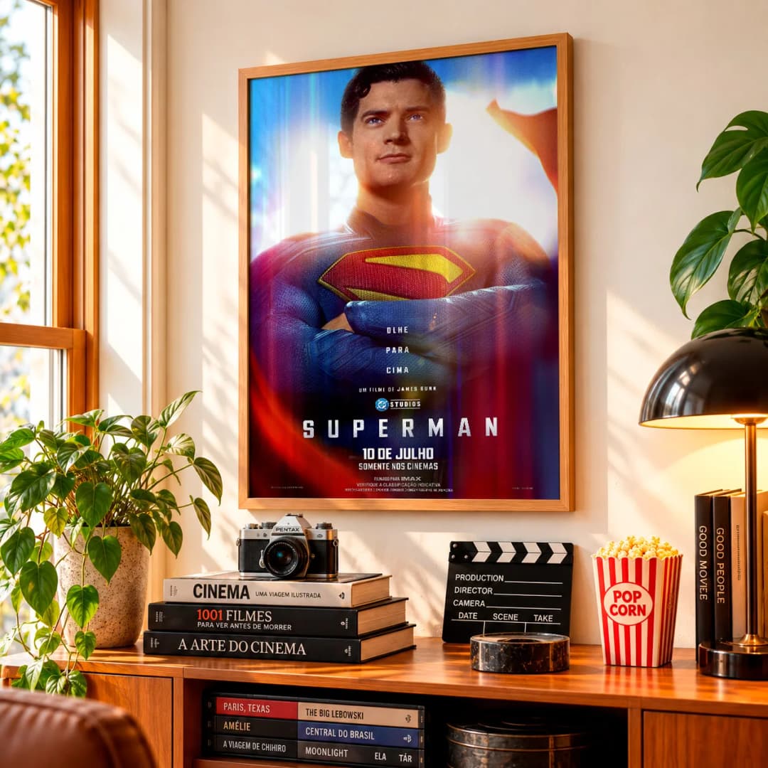 Quadro Decorativo Superman 2025 – James Gunn Cartaz Oficial Brasil