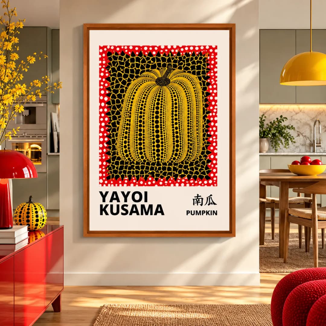 Quadro Decorativo Yayoi Kusama Pumpkin – Abóbora Amarela