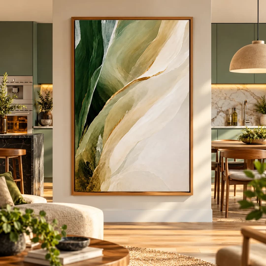 Quadro Decorativo Abstração Botânica em Tons Naturais 01