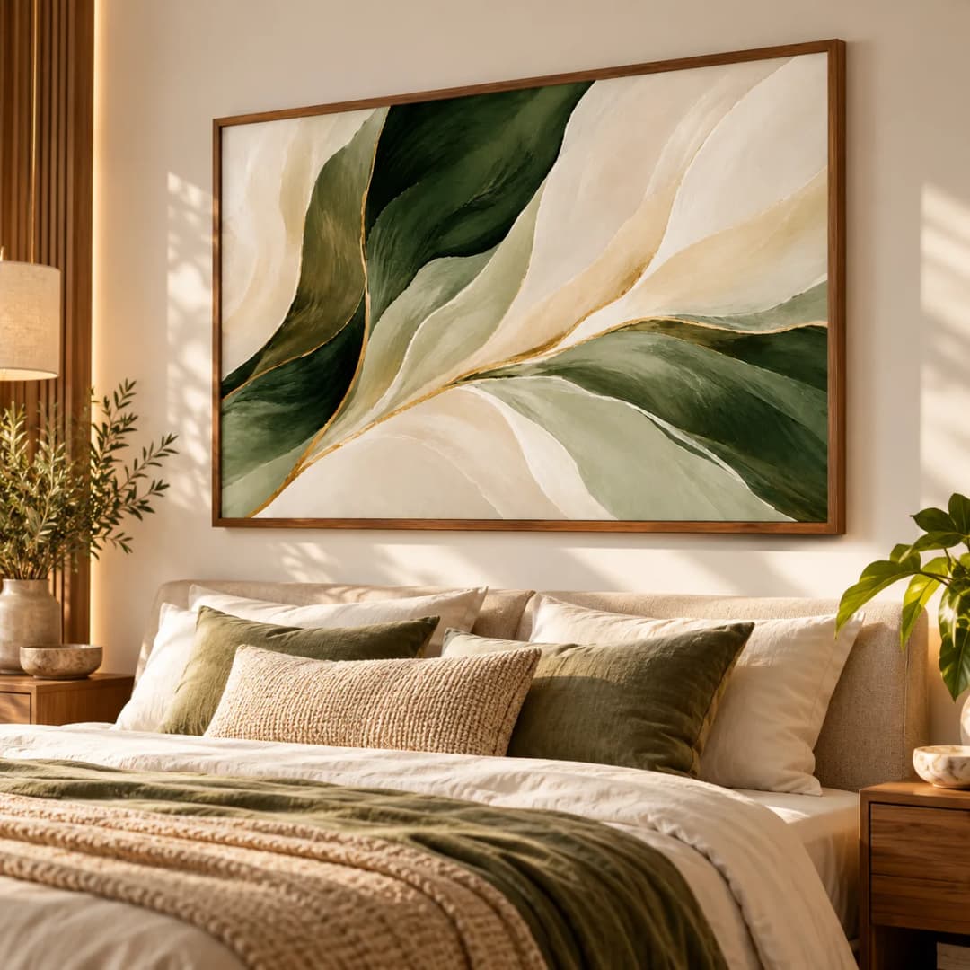 Quadro Decorativo Abstração Botânica em Tons Naturais 02