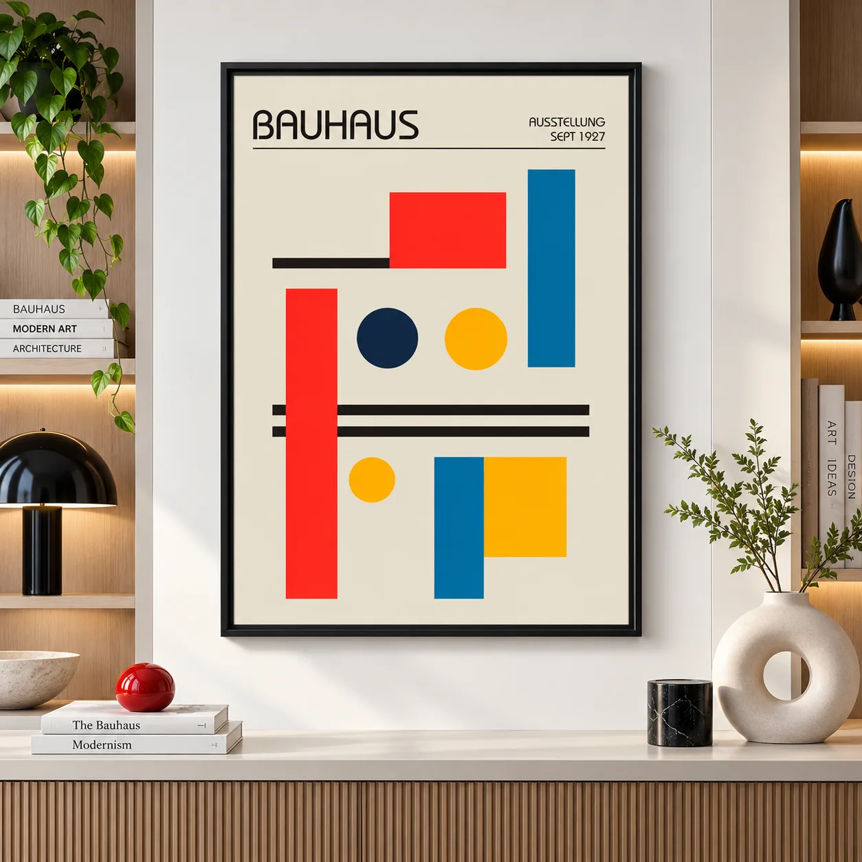 Quadro Decorativo Bauhaus 1927 | Arte Geométrica e Design Modernista