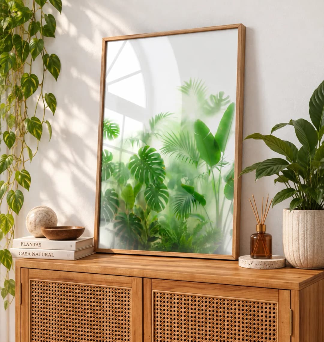Quadro Decorativo Jardim Tropical Botânico