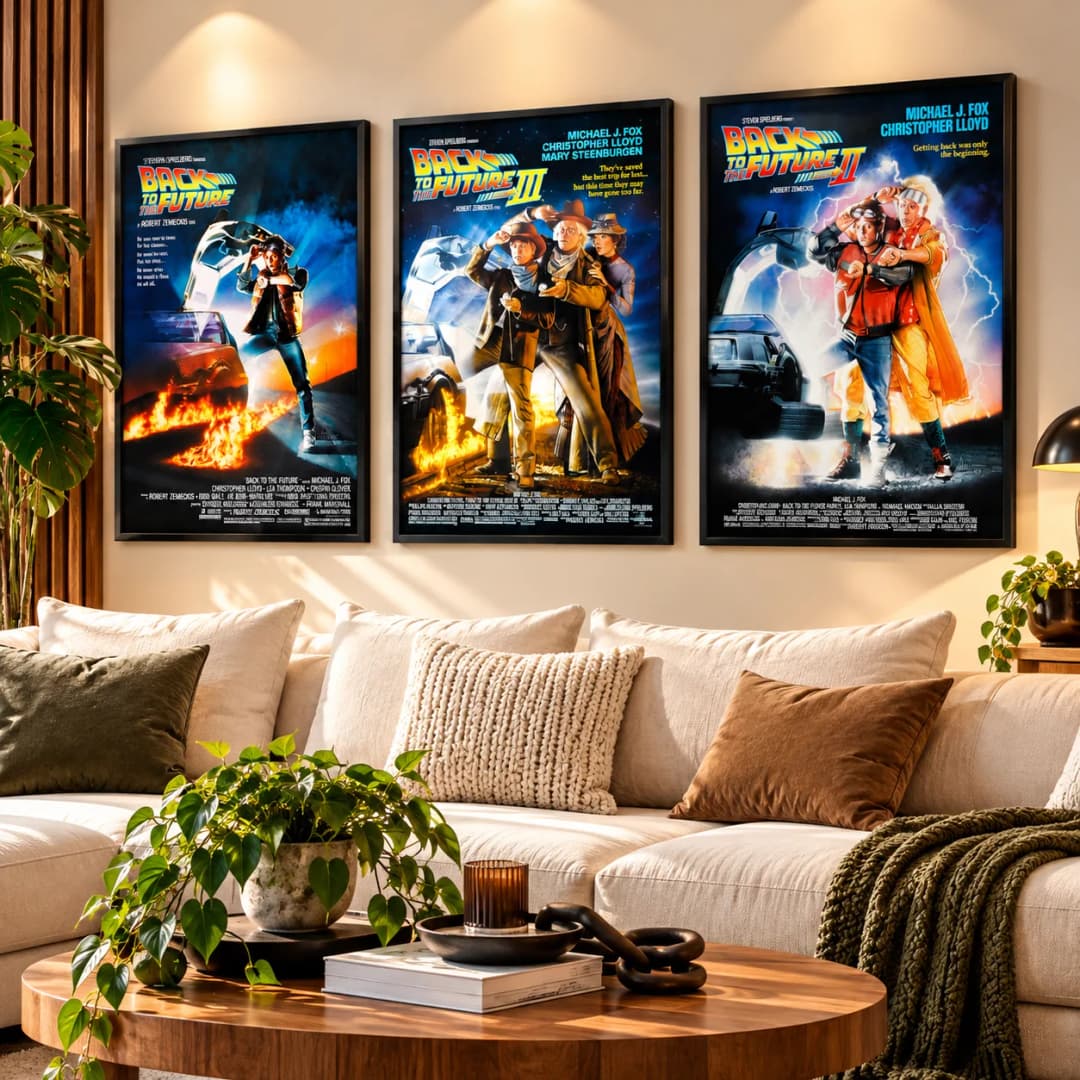 Kit Trio Quadros Decorativos De Volta para o Futuro – Trilogia