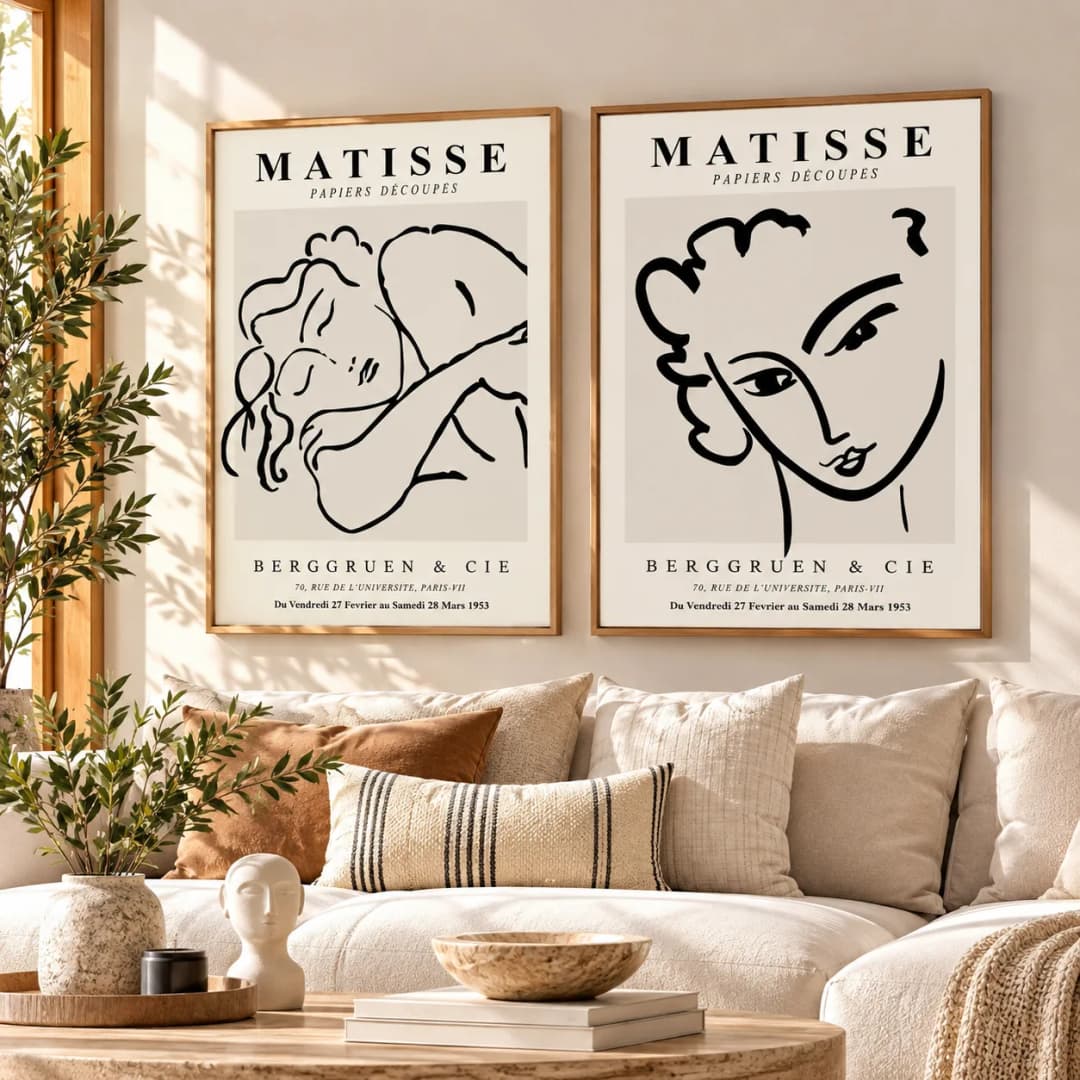 Kit Duo Quadros Decorativos Henri Matisse – Mulher Dormindo e Retrato Feminino