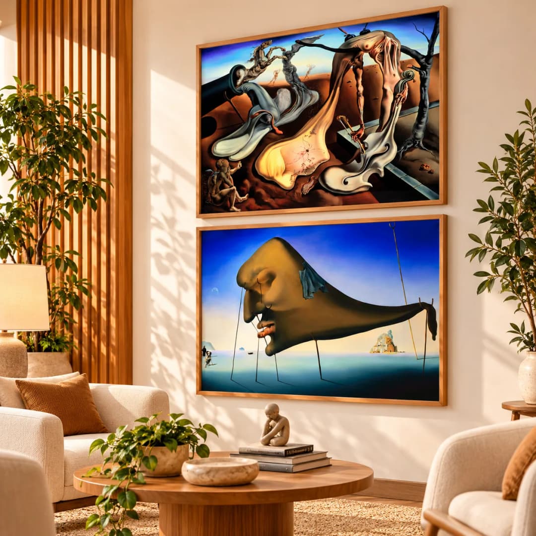 Kit Duo Quadros Decorativos Salvador Dalí – Surrealismo e Psicanálise