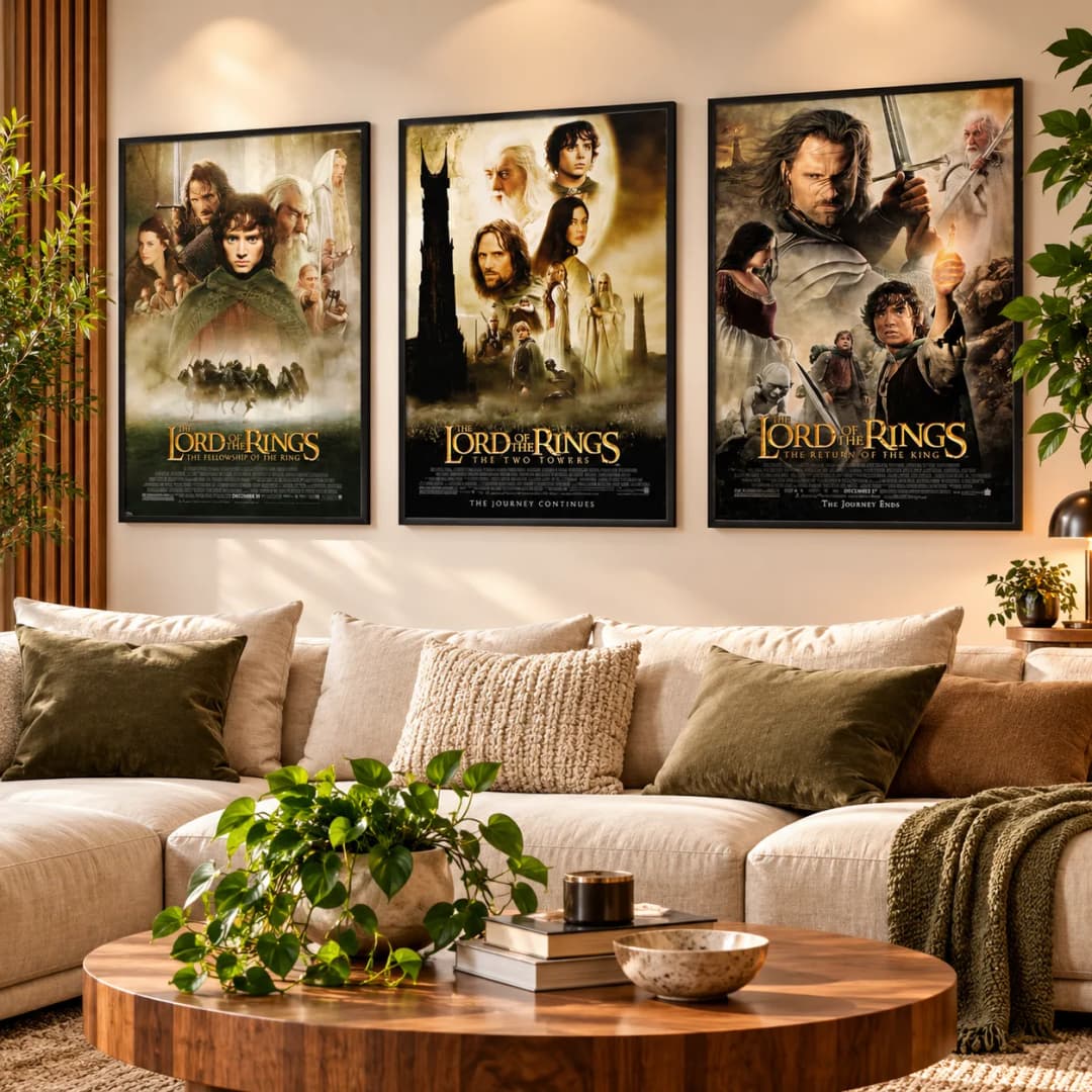 Kit Trio Quadros Decorativos O Senhor dos Anéis – Trilogia